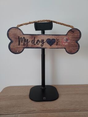 My Dog Heart New York Yankees Wooden Bone Sign - Brown
